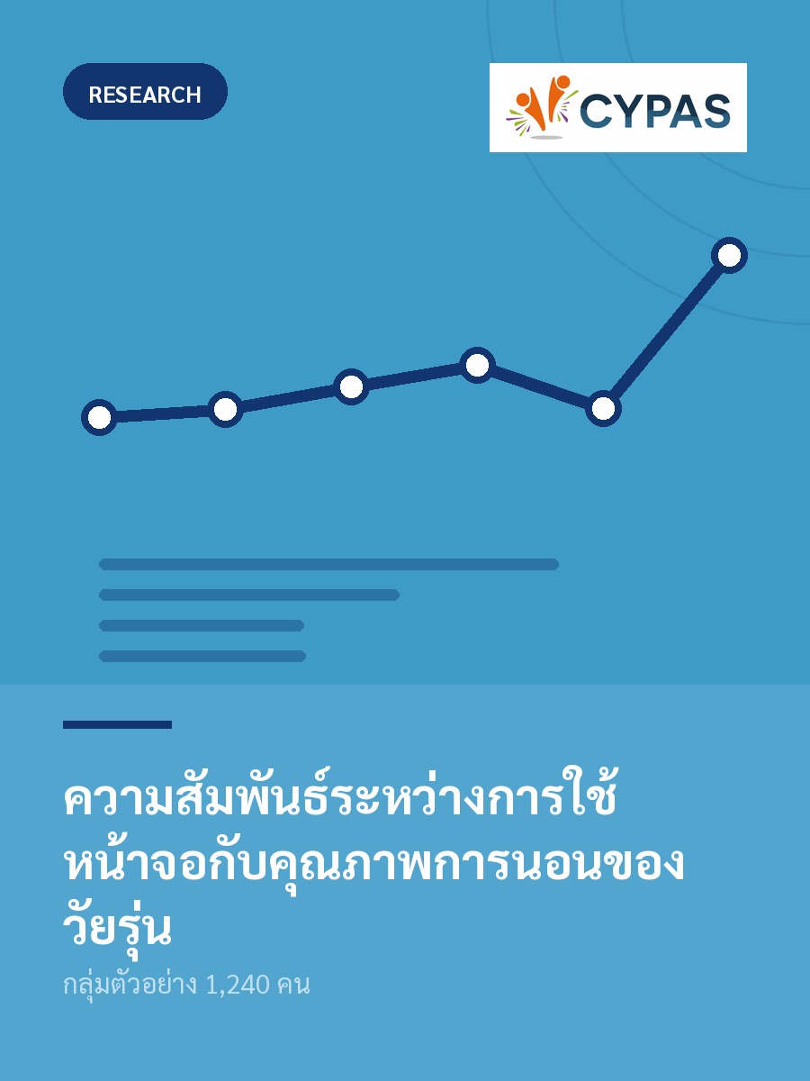 ความสัมพันธ์ระหว่างการใช้หน้าจอกับคุณภาพการนอนของวัยรุ่น